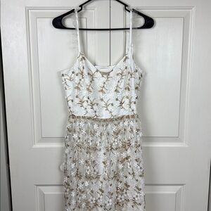 NWT The One by Lichi White and Gold Floral Maxi Dress - S